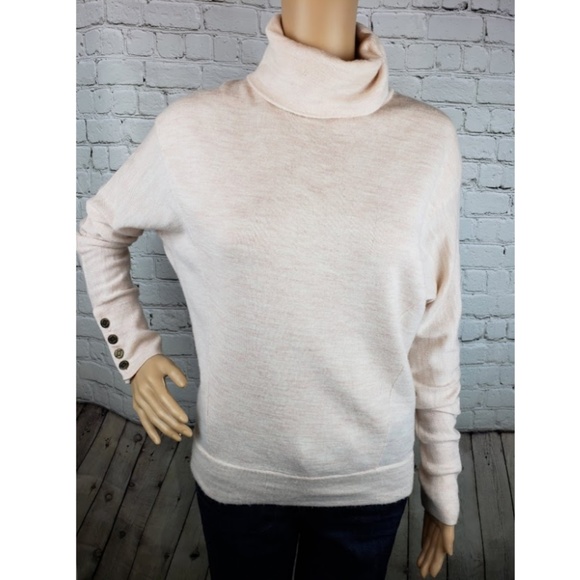 Anthropologie Sweaters - Anthro Moth Pink Wool Blend Turtleneck Sweater
